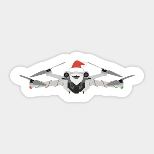 Festive DJI Mini 3 Pro Santa hat with beard and garland Sticker